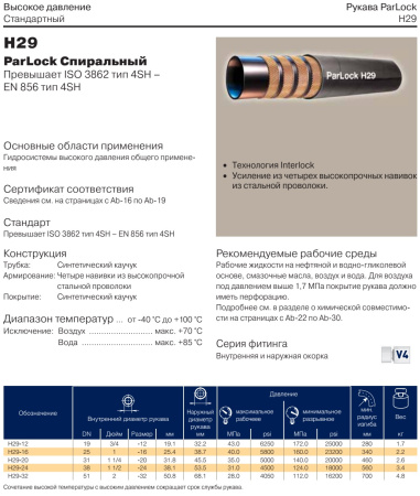 Рукав высокого давления 4SH DN25