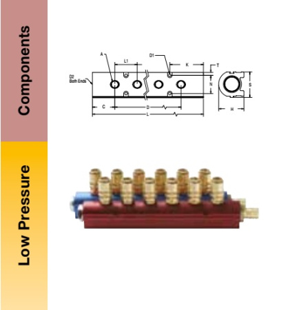 MANIFOLD PORT 6XG3/8''-G1'' BL