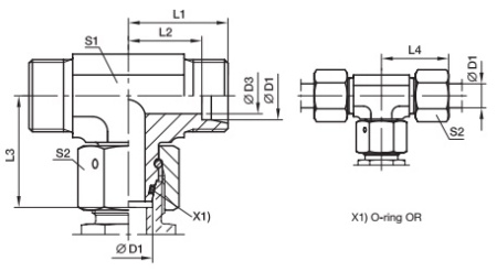 Swivel nut branch tee 977902