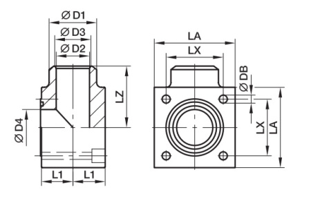 CETOP Squared Flange 90°