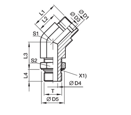Adjustable Locknut 45°