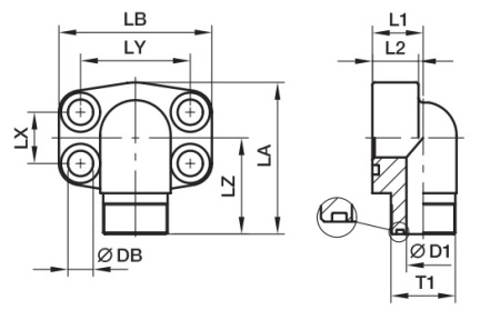 SAE Flange Elbow ORFS