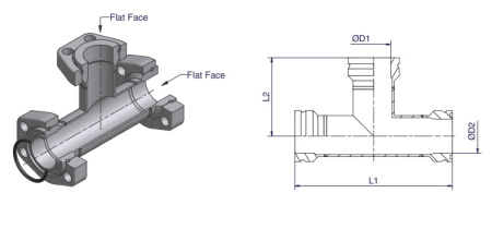 TEE flange low pressure