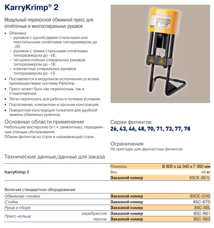 Фитинг для РВД Parker 85C-R02