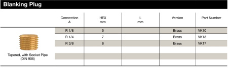 BLANKING PLG BR NP R1/4