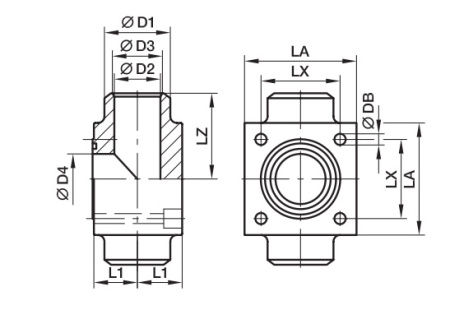 CETOP Squared Flange 180°