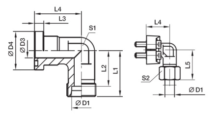 SAE FLANGE ELBOW DIN 2353